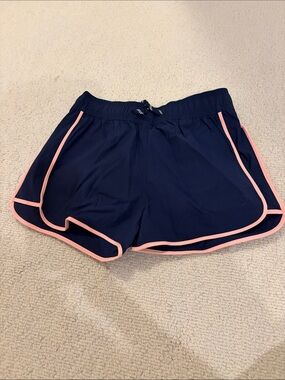 Crewcuts Navy Athletic Shorts with Pink Trim